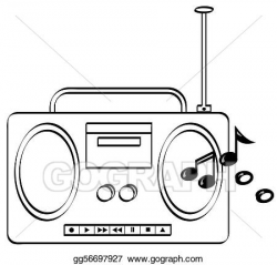 Stock Illustration - Music stereo with music. Clipart Drawing ...