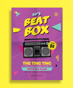 80s Beat Box Music Flyer ~ Flyer Templates ~ Creative Market