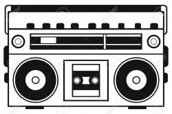 Boombox Clipart Black And White - Letters