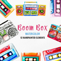 Boom box clipart, boombox, music clipart, music notes clipart, boom ...