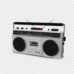 Gray and black cassette-tape player boombox, Boombox 3D ...