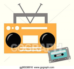 Vector Illustration - Boombox and cassette tape. EPS Clipart ...