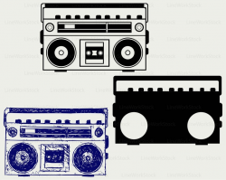 Tape recorder svg/recorder clipart/old boombox svg/recorder  silhouette/recorder cricut cut files/clip art/digital download designs/svg