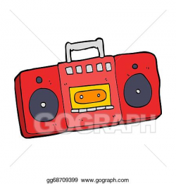 Drawing - Cartoon radio cassette player. Clipart Drawing gg68709399 ...