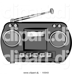 Clipart of a Classic Potable Boombox Radio - Catoon Styled by djart ...