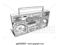 Vector Art - Oldschool boombox. Clipart Drawing gg64328937 - GoGraph