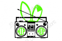 Hip Hop Boombox SVG EPS DXF Png Cut File Easter Bunny