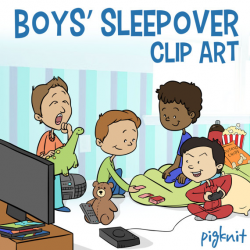 Boys Sleepover Clip Art, Slumber Party Clip Art, Classroom Clip Art ...