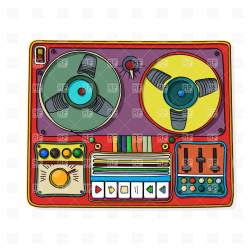 Old radio cassette (tape recorder) or boombox Vector Image | Radios