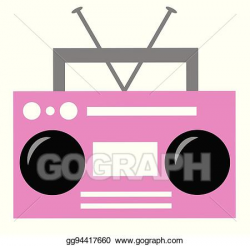 Vector Art - Pink boombox. Clipart Drawing gg94417660 - GoGraph