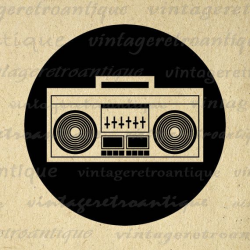 Digital Image Boombox Download Music Printable Radio Stereo Graphic ...