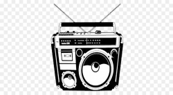 1980s Boombox Clip art - Black and white cartoon radio png download ...