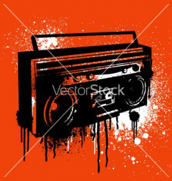 Free Vector | Graffiti stencil boombox vector 585 - by Robot on ...