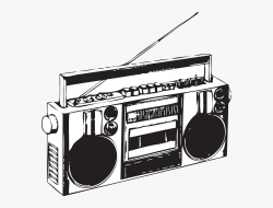 Boombox Clipart Hip Hop - Radio Black And White #105988 ...
