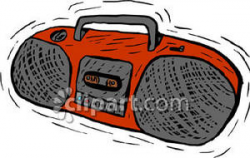 Small Boombox Stereo - Royalty Free Clipart Picture
