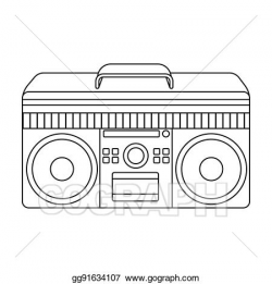 Stock Illustration - Boombox icon in outline style isolated ...