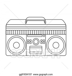 Stock Illustration - Boombox icon in outline style isolated on white ...