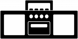 Boombox clipart black and white
