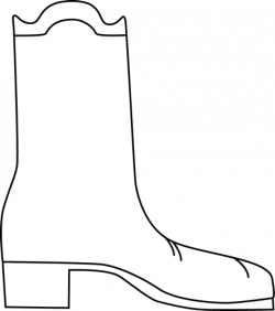 Black and White Cowboy Boot Clip Art - Black and White Cowboy Boot Image