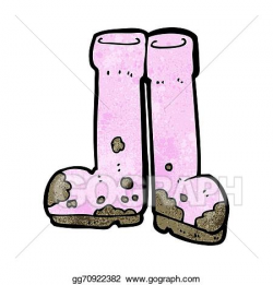 Vector Art - Cartoon muddy boots. Clipart Drawing gg70922382 - GoGraph