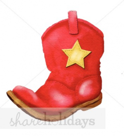 Western Red Boot Clipart | Party Clipart & Backgrounds