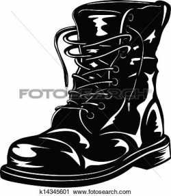 Army clipart combat boot - Pencil and in color army clipart combat boot