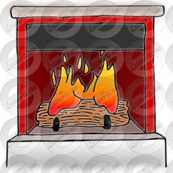 Fireplace Picture for Classroom / Therapy Use - Great Fireplace Clipart