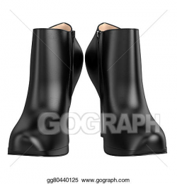 Drawing - Black leather boots, front view. Clipart Drawing ...
