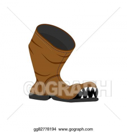 Vector Art - Broken shoes. monster old boots with teeth. hole in ...