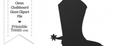 Clean Chalkboard Giant Cowboy Boot Clipart — Printable Treats.com