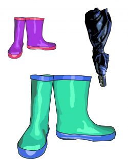 Rain Boots & Umbrella Clip Art Free Stock Photo - Public Domain Pictures