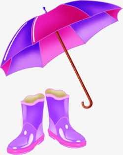 Rain Rain Gear, Umbrella, Rain Boots, Purple PNG Image and Clipart ...