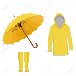 Raincoat, boots, umbrella » Clipart Station