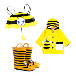 Bee frog ladyfly child raincoat cartoon raincoat child rain boots ...