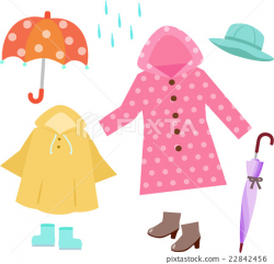 raincoat, rain boots, umbrella - Stock Illustration [22842456] - PIXTA