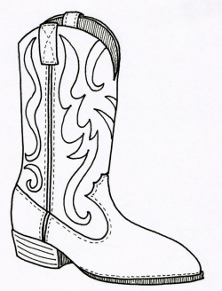 cowgirl boot clipart outline - Clipground