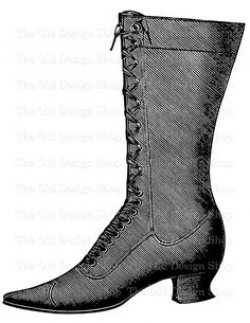Victorian Boots Clip Art Vintage Adult and Child Shoes Digital ...