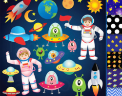 Outer space clipart | Etsy