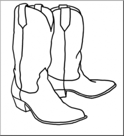 Clip Art: Western Theme: Cowboy Boots B&W I abcteach.com | abcteach