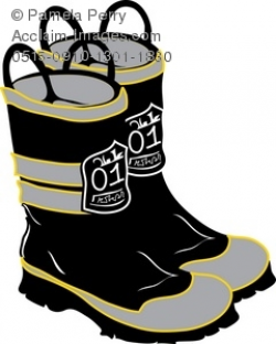 Clip Art Illustration of a Pair of Fireman's Boots