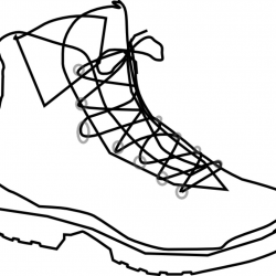 Hiking Boots Clipart Black And White - Letters