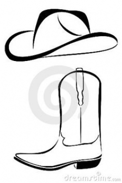 cowboy boot painting | Stock vector of 'Cowboy boot and western hat ...
