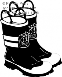Clip Art Illustration of a Pair of Fireman's Boots