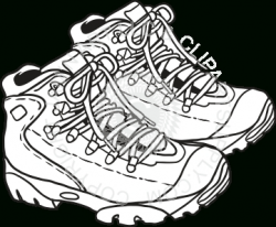 Hiking Boots Clipart Black And White - Letters
