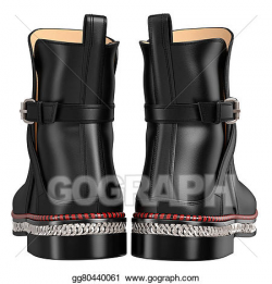 Stock Illustration - Men's leather black boots, back view. Clipart ...