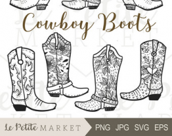 Cute Cowboy Boot Clipart Images Cowboy Boot Illustration Set
