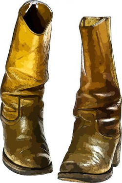 old leather boots mens fashion art clipart illustration Digital ...
