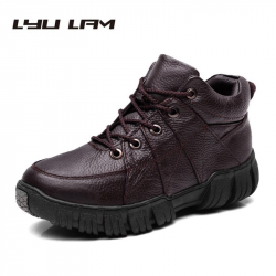 Strong Men Genuine Leather Snow Boots Vintage Outdoor Ankle Rubber ...