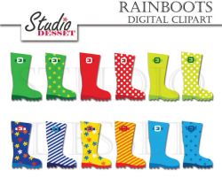 Rainboot Clipart Rain Boots Digital Clip Art C210