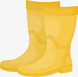 Yellow Rubber Boots, Vector Png, Rainshoes, Yellow Boots PNG and ...